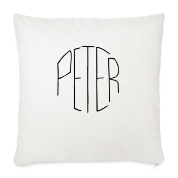 Peter - Sofakissenbezug 45 x 45 cm - Naturweiß  - Vorne