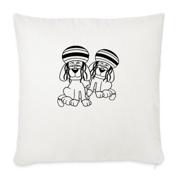 2 chiens Reggae Dreadlocks Chapeau Chill Détendu - Housse de coussin décorative 45 x 45 cm - blanc nature - Devant