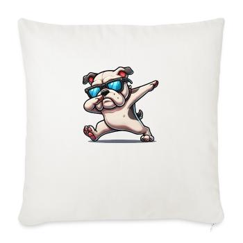 Dog Dabbing Bulldog - Sofa pillowcase 17,3'' x 17,3'' (45 x 45 cm) - natural white - Front