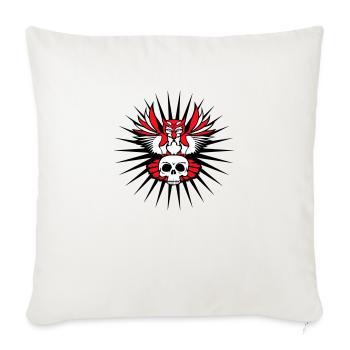 hibou aigle hibou chouette cool crâne crâne Halloween tatouage - Housse de coussin décorative 45 x 45 cm - blanc nature - Devant