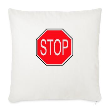 Stop! - Sofa pillowcase 17,3'' x 17,3'' (45 x 45 cm) - natural white - Front