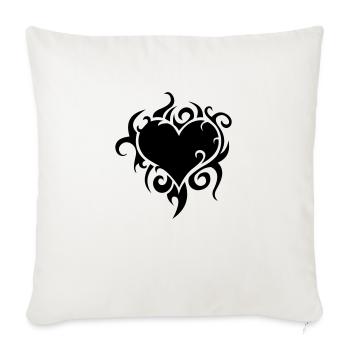 Coeur Flames - Housse de coussin décorative 45 x 45 cm - blanc nature - Devant
