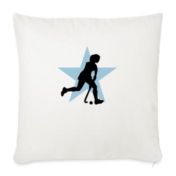 hockey_woman_c_2c - Sofakissenbezug 45 x 45 cm - Naturweiß  - Vorne