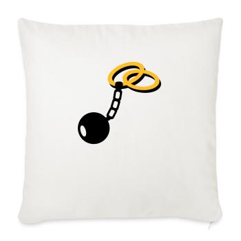 Mariage Bagues - Housse de coussin décorative 45 x 45 cm - blanc nature - Devant