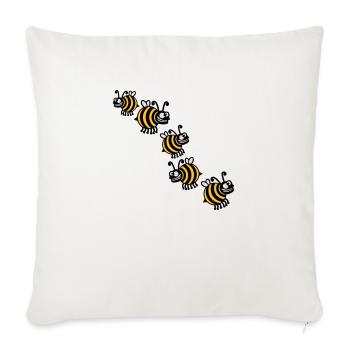 Thick crazy bees - Sofa pillowcase 17,3'' x 17,3'' (45 x 45 cm) - natural white - Front