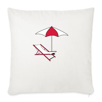 umbrella parasol deckchair beach chair holiday - Sofa pillowcase 17,3'' x 17,3'' (45 x 45 cm) - natural white - Front