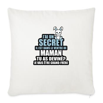 j'ai un secret je vais être grand-frère - Housse de coussin décorative 45 x 45 cm - blanc nature - Devant
