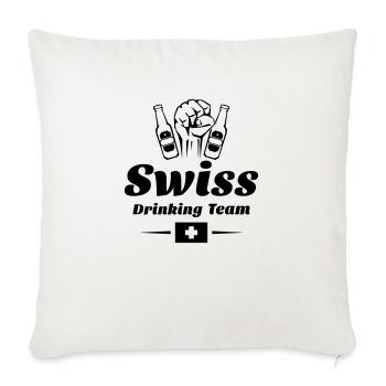 drinking team swiss - Sofakissenbezug 45 x 45 cm - Naturweiß  - Vorne