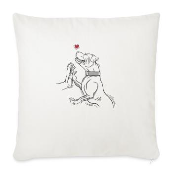 Pitbull chien amour amour canine design - Housse de coussin décorative 45 x 45 cm - blanc nature - Devant