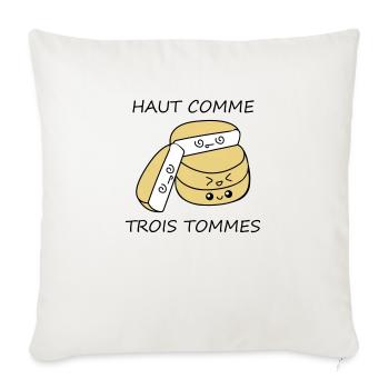 Haut comme trois tommes - Housse de coussin décorative 45 x 45 cm - blanc nature - Devant