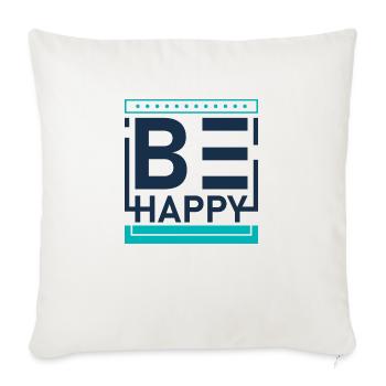 Be happy - Sofa pillowcase 17,3'' x 17,3'' (45 x 45 cm) - natural white - Front