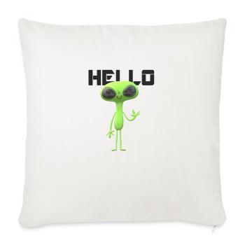 Bonjour extraterrestre extraterrestre drôle - Housse de coussin décorative 45 x 45 cm - blanc nature - Devant