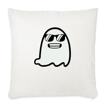 Fantôme avec des lunettes de soleil - Housse de coussin décorative 45 x 45 cm - blanc nature - Devant