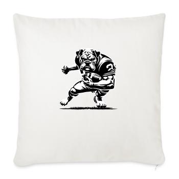 Bulldog jouant au football américain eNFLamed - Housse de coussin décorative 45 x 45 cm - blanc nature - Devant