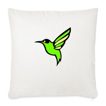 Silhouette d'oiseau colibri - Housse de coussin décorative 45 x 45 cm - blanc nature - Devant