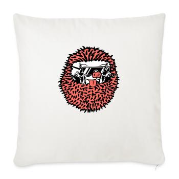 Roulé mignon hérisson montre des mains cool en métal lourd - Housse de coussin décorative 45 x 45 cm - blanc nature - Devant