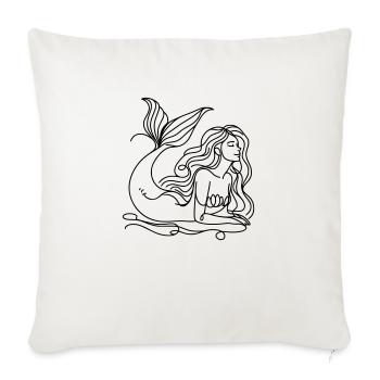 Drawing Mermaid Lineart - Sofa pillowcase 17,3'' x 17,3'' (45 x 45 cm) - natural white - Front