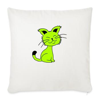 Pretty Cat Looking Happy Cheerful Smiling - Sofa pillowcase 17,3'' x 17,3'' (45 x 45 cm) - natural white - Front