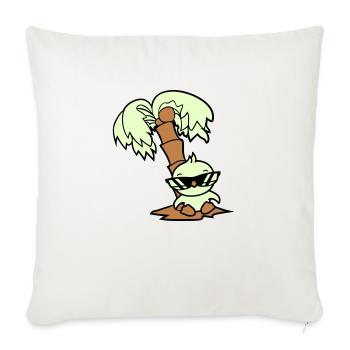 Duck Small Cute Bird Sunglasses Funny Palm Tree - Sofa pillowcase 17,3'' x 17,3'' (45 x 45 cm) - natural white - Front