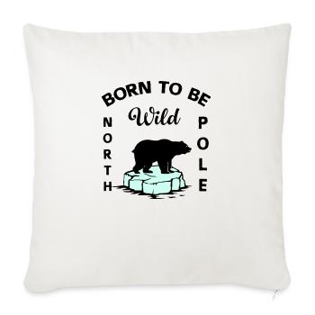Ours polaire Wilderness Antarctique - Housse de coussin décorative 45 x 45 cm - blanc nature - Devant