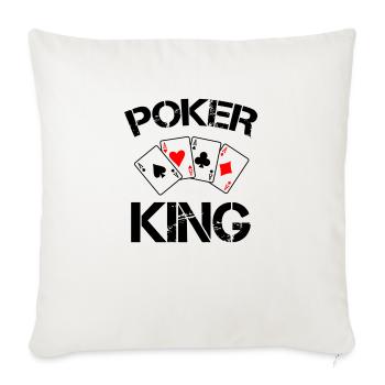 Roi du poker - Housse de coussin décorative 45 x 45 cm - blanc nature - Devant