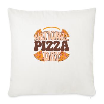 National Pizza Day 2025 pizza day gift - Sofa pillowcase 17,3'' x 17,3'' (45 x 45 cm) - natural white - Front