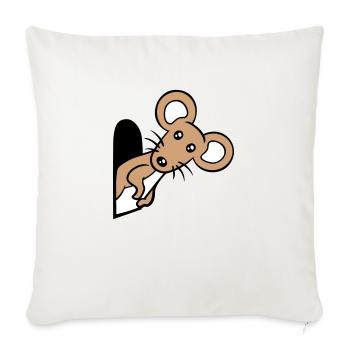 Trou de souris Trou de souris Trou de souris Peeps Mignon Drôle Bande dessinée - Housse de coussin décorative 45 x 45 cm - blanc nature - Devant