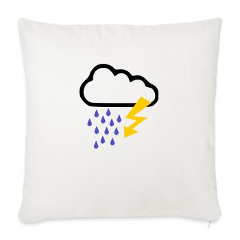 Weather - Thunder Storm - Rain - Sofa pillowcase 17,3'' x 17,3'' (45 x 45 cm) - natural white - Front