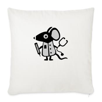 Maus Arzt - Doctor - Ratte - Sofakissenbezug 45 x 45 cm - Naturweiß  - Vorne
