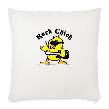 rock_chick_weiss_3c - Housse de coussin décorative 45 x 45 cm - blanc nature - Devant