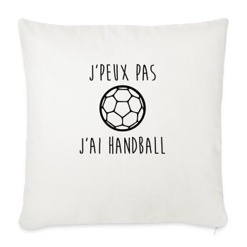 j'peux pas j'ai handball - Housse de coussin décorative 45 x 45 cm - blanc nature - Devant