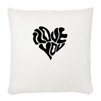 I Love You (lettering) 01 - Sofa pillowcase 17,3'' x 17,3'' (45 x 45 cm) - natural white - Front