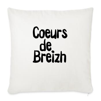 marque c2b coeurs de breizh logo - Housse de coussin décorative 45 x 45 cm - blanc nature - Devant