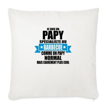 je suis un papy spécialiste du barbecue - Housse de coussin décorative 45 x 45 cm - blanc nature - Devant