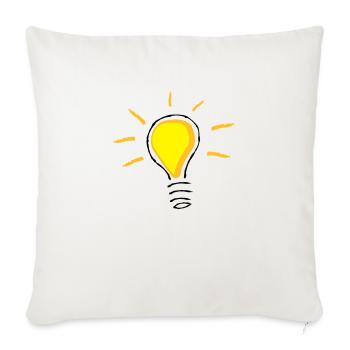 Yellow light bulb turned on - Sofa pillowcase 17,3'' x 17,3'' (45 x 45 cm) - natural white - Front