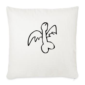 Penis, fiegender Penis der Gerät exit-shirt - Sofakissenbezug 45 x 45 cm - Naturweiß  - Vorne