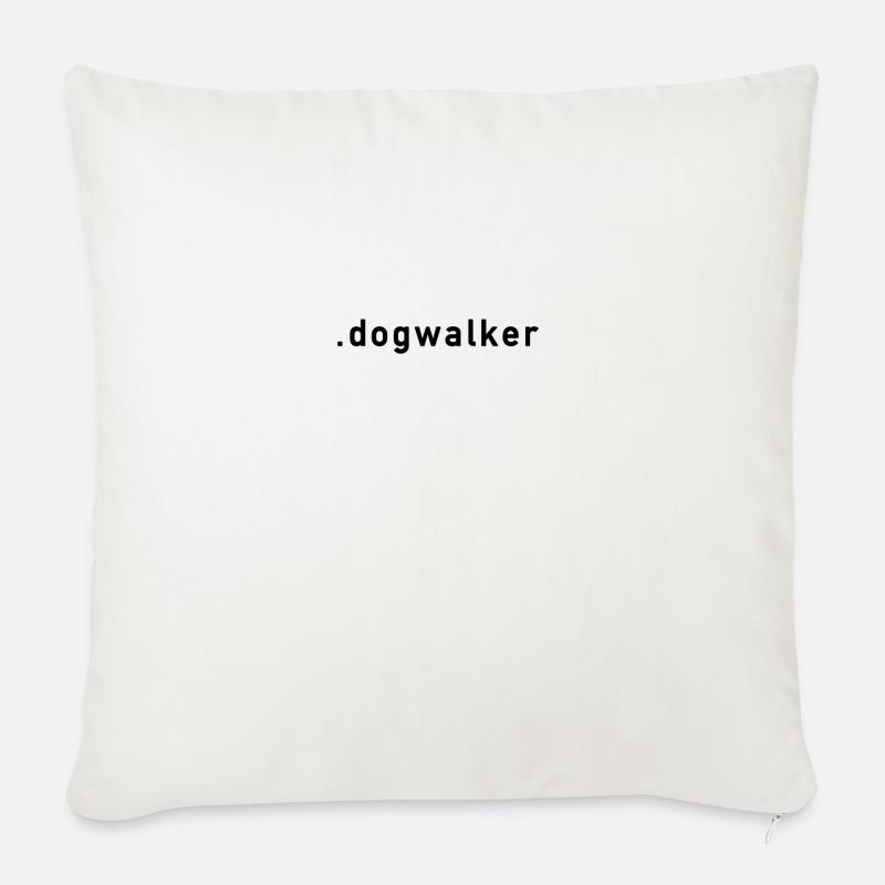 dogwalker - Housse de coussin décorative 45 x 45 cm - blanc nature