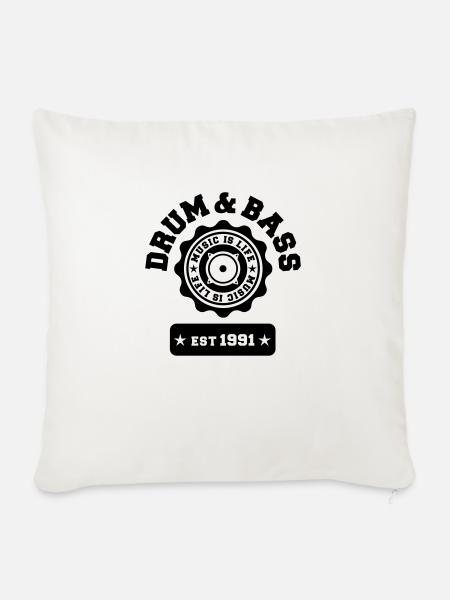 Drum and Bass - Sofakissenbezug 45 x 45 cm - Naturweiß 
