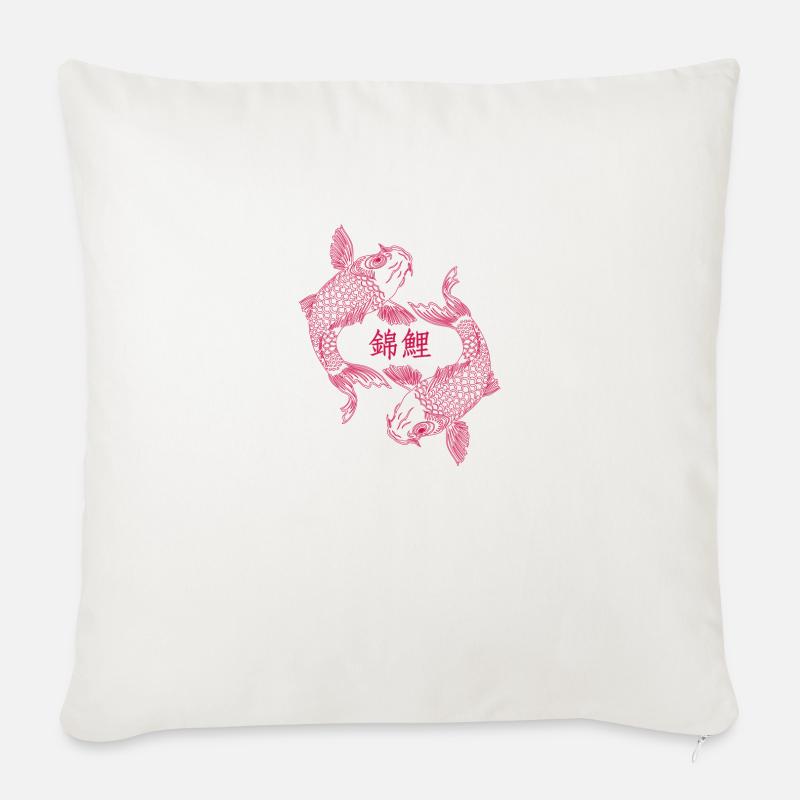 Koi Neon Karpfen - Sofakissenbezug 45 x 45 cm - Naturweiß 