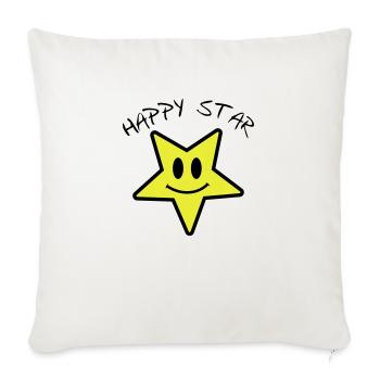 Happy star - Sofakissenbezug 45 x 45 cm - Naturweiß  - Vorne