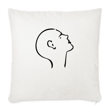 Weiblicher Glatzkopf / lady bold (1c) - Sofakissenbezug 45 x 45 cm - Naturweiß  - Vorne