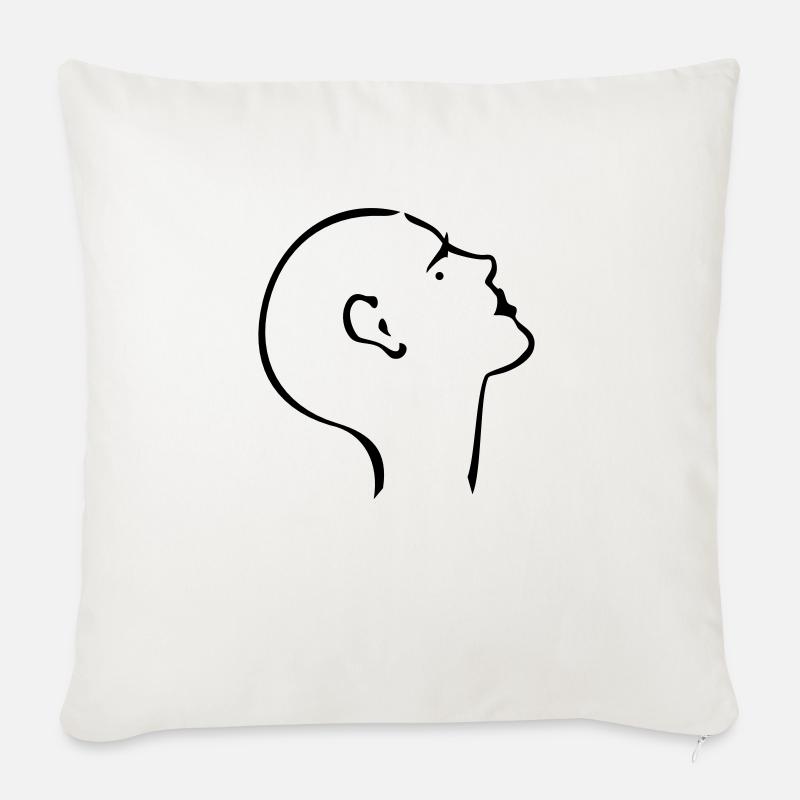 Weiblicher Glatzkopf / lady bold (1c) - Sofakissenbezug 45 x 45 cm - Naturweiß 