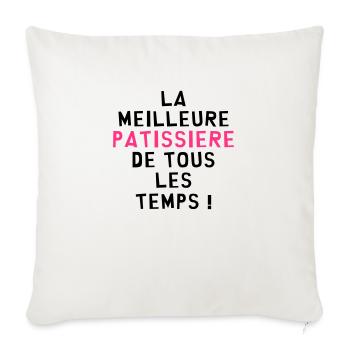 Boulanger / Pâtissier / Pain / Gâteau / Pâtisserie - Housse de coussin décorative 45 x 45 cm - blanc nature - Devant