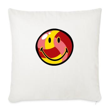 Smiley Beach Volleyball - Sofakissenbezug 45 x 45 cm - Naturweiß  - Vorne