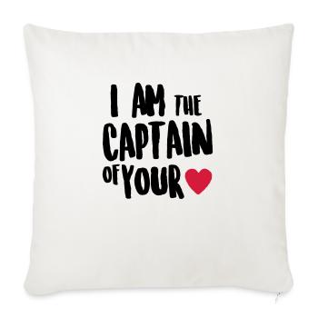i am the captain of your heart - Sofa pillowcase 17,3'' x 17,3'' (45 x 45 cm) - natural white - Front