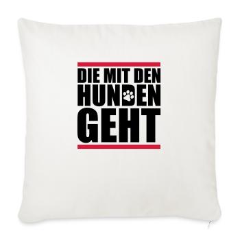 mit den hunden geht - Sofakissenbezug 45 x 45 cm - Naturweiß  - Vorne