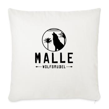 malle wolfsrudel - Sofakissenbezug 45 x 45 cm - Naturweiß  - Vorne
