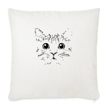 cat head - Sofa pillowcase 17,3'' x 17,3'' (45 x 45 cm) - natural white - Front