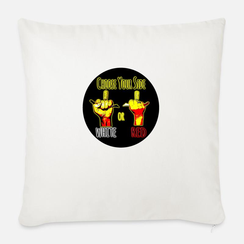 Wählen Sie Ihre Seite, ob Sie weiß oder rot sind - Sofakissenbezug 45 x 45 cm - Naturweiß 