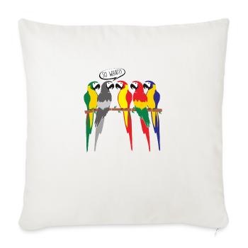 MONOCHROME BIRD PARROT - Sofa pillowcase 17,3'' x 17,3'' (45 x 45 cm) - natural white - Front